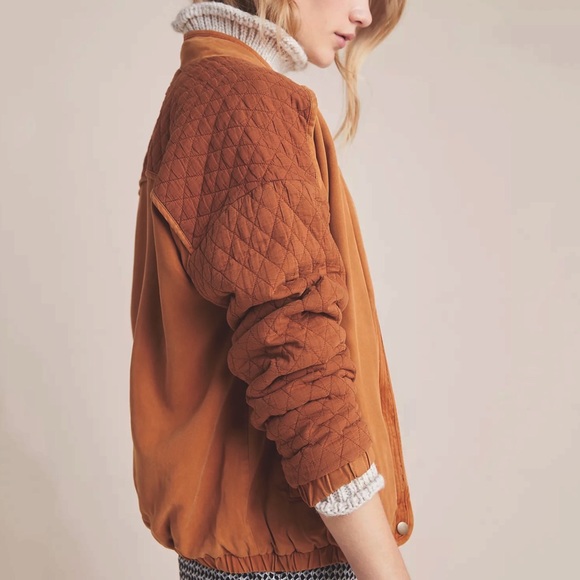 Anthropologie Marigold Quilted Bomber Jacket - Picture 2 of 6
